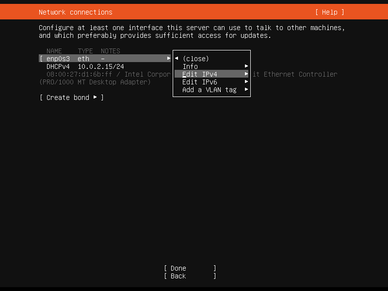 chọn "Edit IPv4"