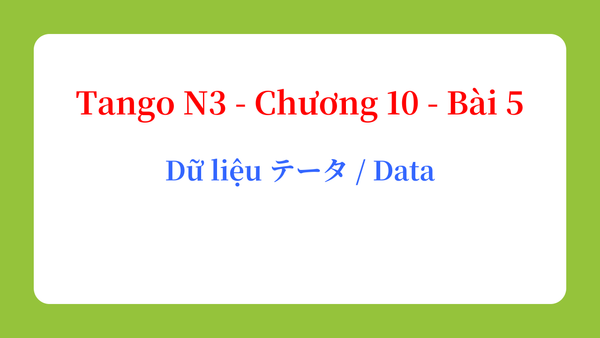 Tango N3 - Chương 10 - Bài 5: Dữ liệu テータ / Data